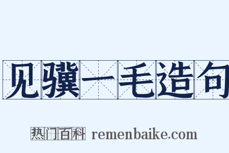 见骥一毛造句是什么意思的图片